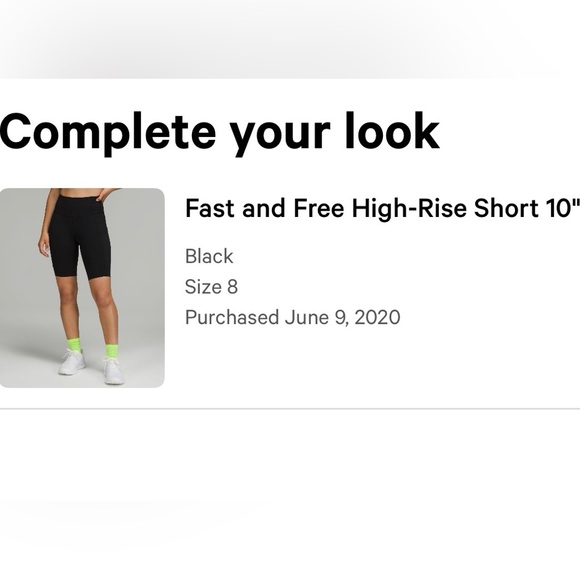 Lululemon Fast and free high-rise short 10” sz8 - Picture 5 of 5
